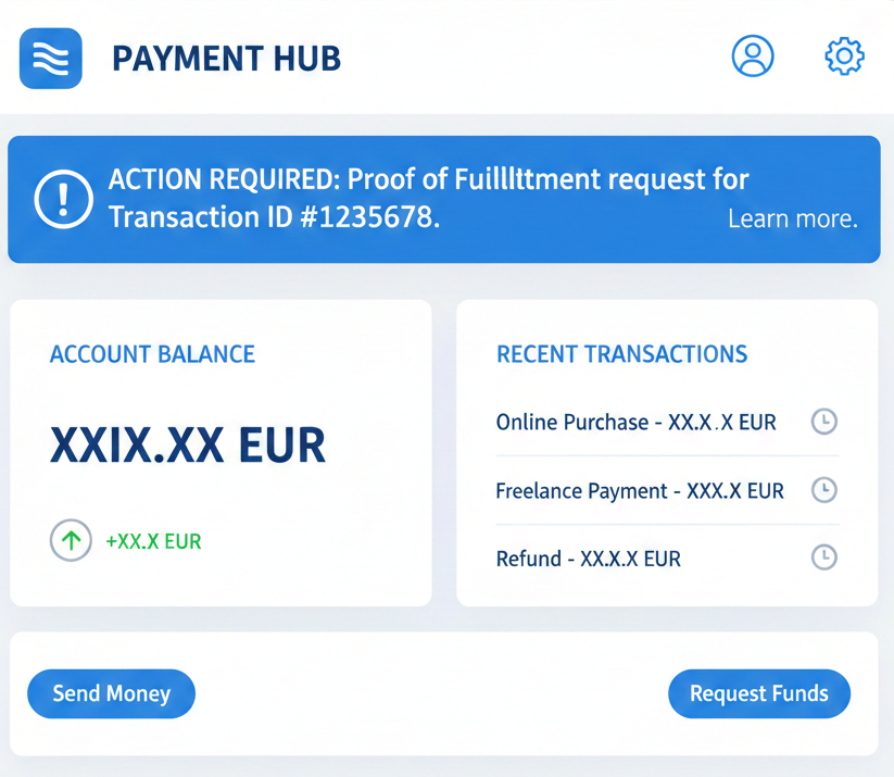 PayPal proof of fulfillment request in the Resolution Center
