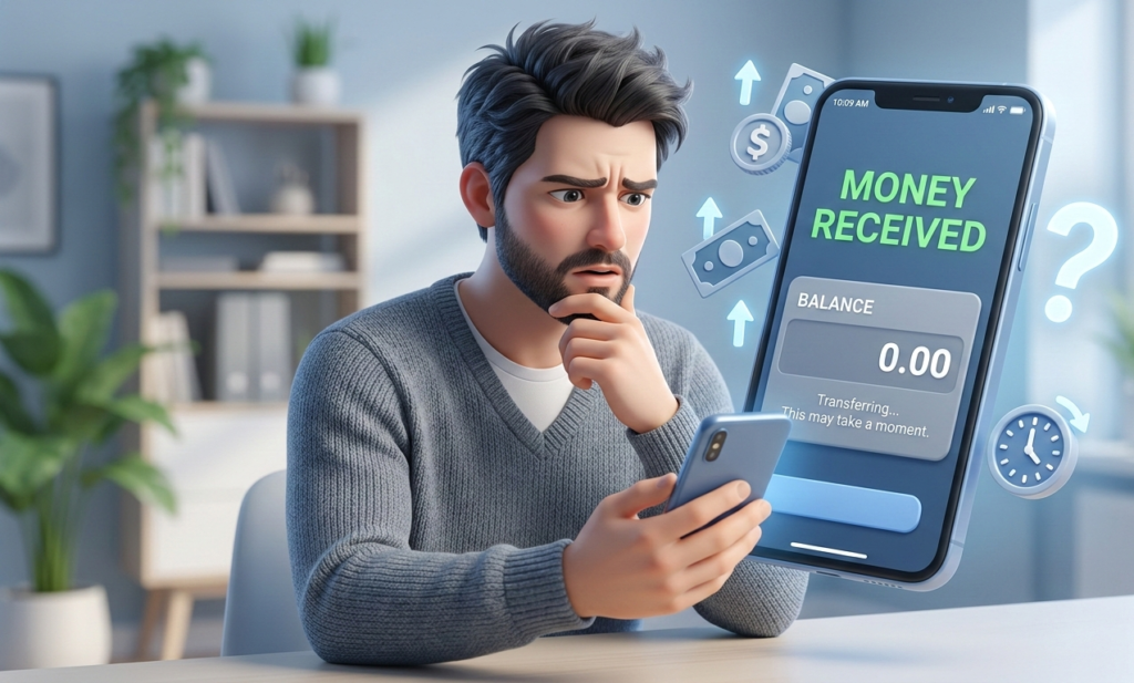 PayPal money received but not in balance